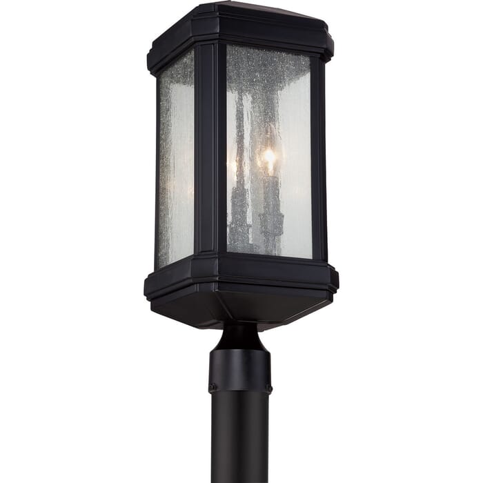 Quoizel Trumbull 3-Light 9" Outdoor Post Light in Mystic Black Quoizel Trumbull 3-Light 9" Outdoor Post Light in Mystic Black
