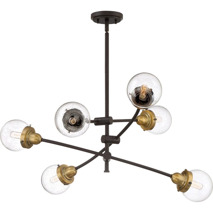 Quoizel Trance 6-Light 11" Transitional Chandelier in Western Bronze Quoizel Trance 6-Light 11" Transitional Chandelier in Western Bronze