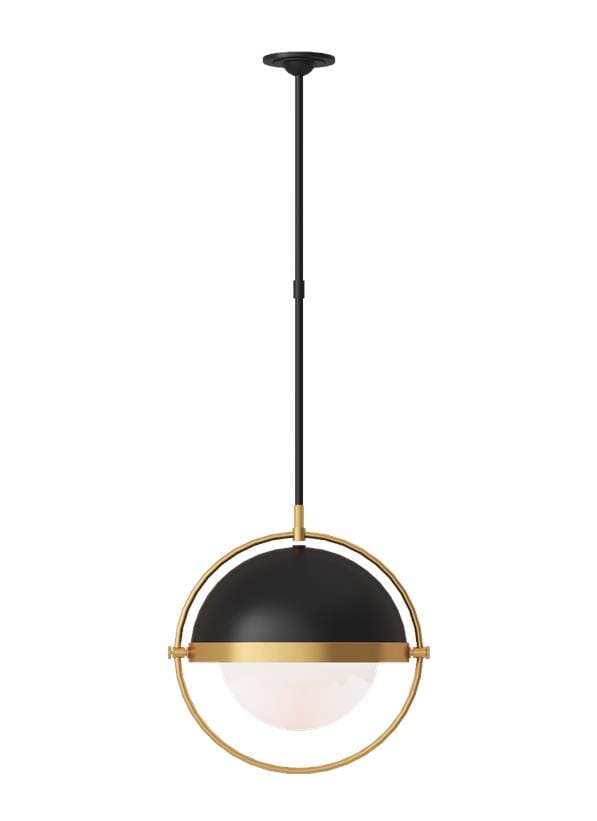 Generation Lighting Bacall Pendant Light in Aged Iron by Thomas O'Brien