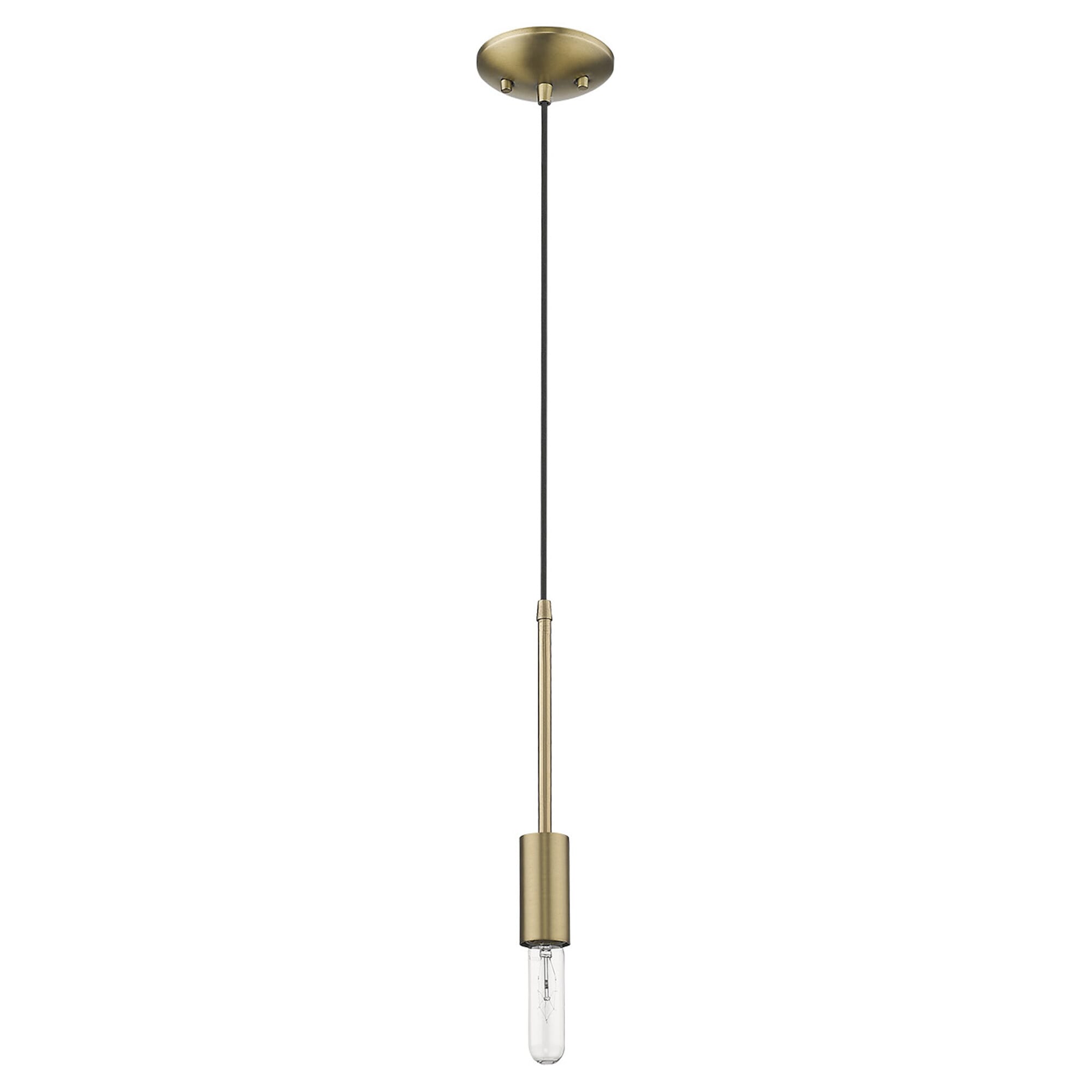 Perret 1-Light Aged Brass Mini Pendant