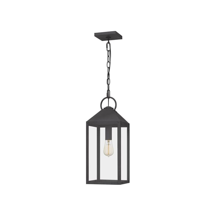 Quoizel Thorpe Outdoor Hanging Light in Mottled Black Quoizel Thorpe Outdoor Hanging Light in Mottled Black