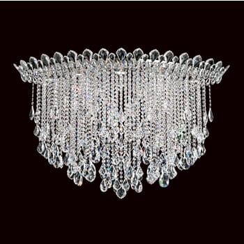 Schonbek Trilliane Strands 8-Light Ceiling Light in Stainless Steel with Clear Heritage Crystals