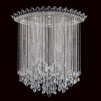 Schonbek Trilliane Strands 8-Light Ceiling Light in Stainless Steel with Clear Heritage Crystals