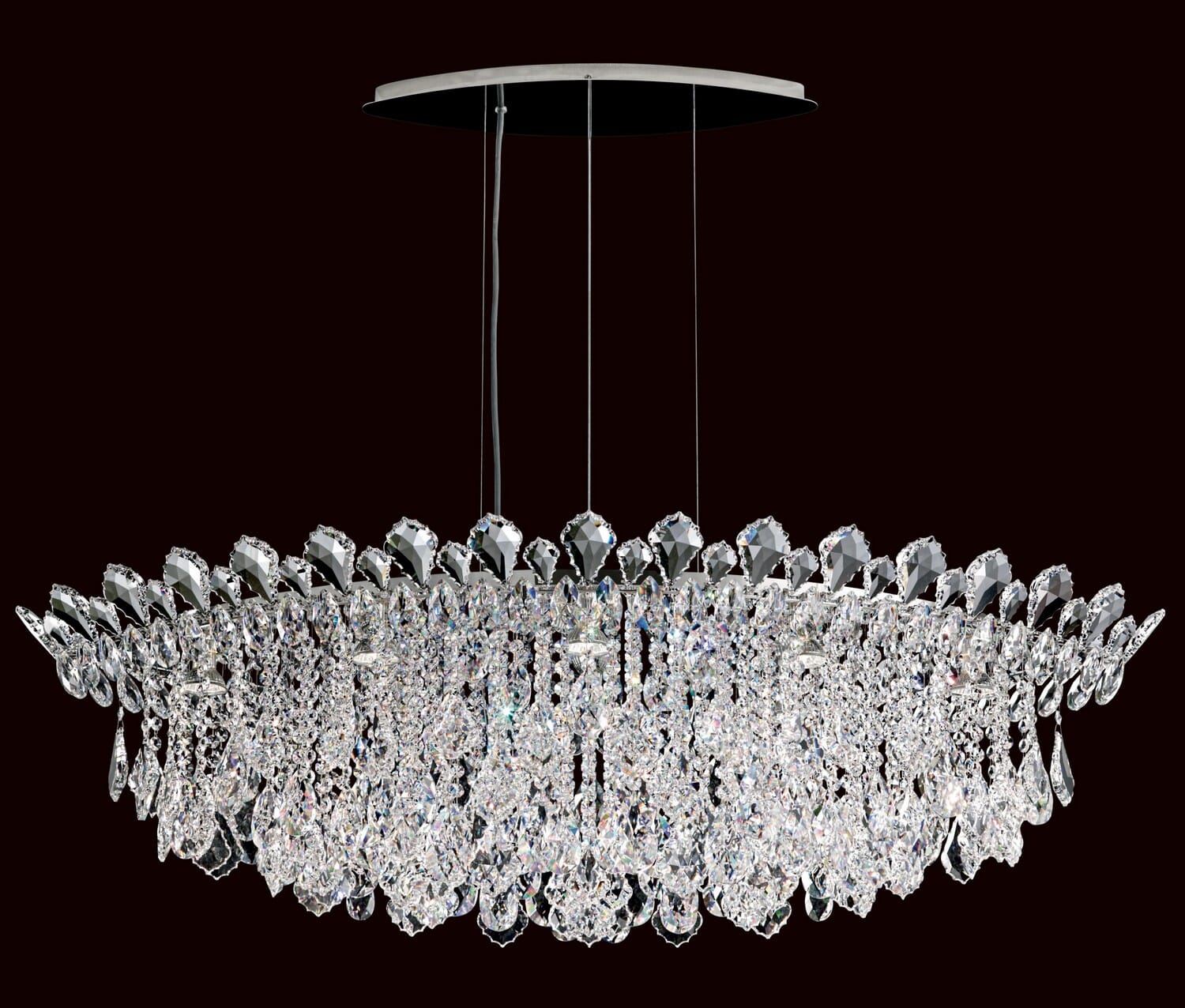 Trilliane Strands 8-Light Pendant in Stainless Steel