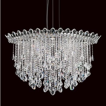Schonbek Trilliane Strands 8-Light Pendant in Stainless Steel with Clear Heritage Crystals