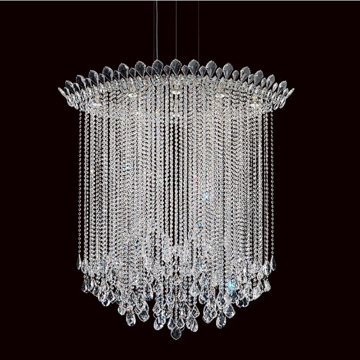 Schonbek Trilliane Strands 8-Light Pendant in Stainless Steel with Clear Heritage Crystals Schonbek Trilliane Strands 8-Light Pendant in Stainless Steel with Clear Heritage Crystals