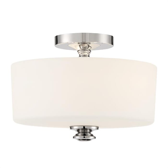Crystorama Travis 2-Light Ceiling Light in Polished Nickel Crystorama Travis 2-Light Ceiling Light in Polished Nickel
