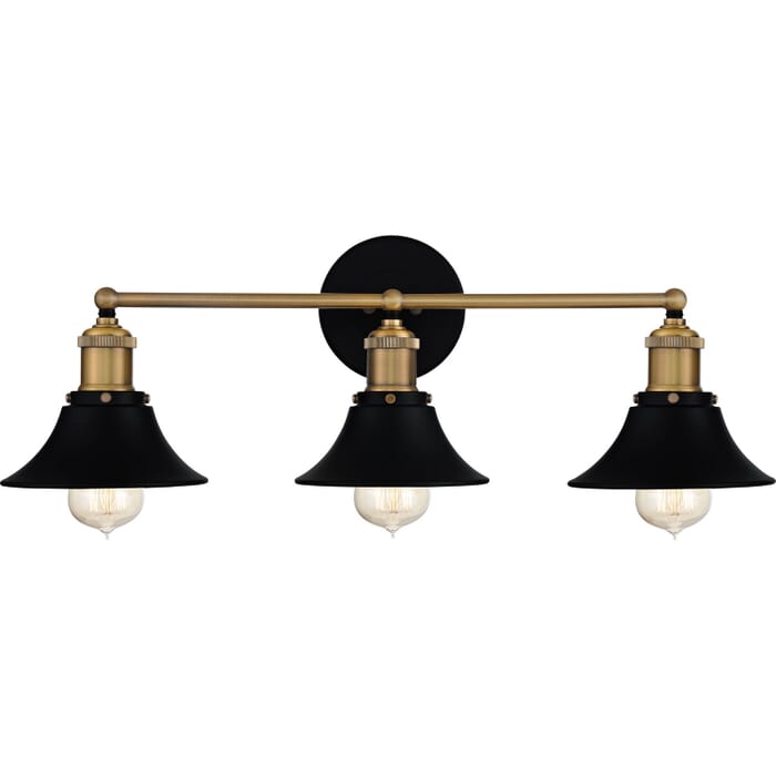 Trafalgar 3-Light Bathroom Vanity Light in Matte Black Trafalgar 3-Light Bathroom Vanity Light in Matte Black