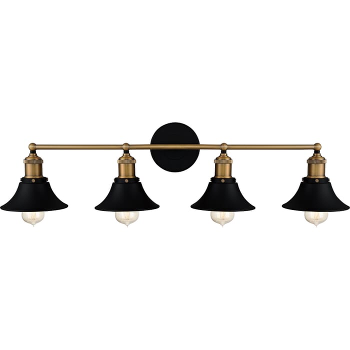 Trafalgar 4-Light Bathroom Vanity Light in Matte Black Trafalgar 4-Light Bathroom Vanity Light in Matte Black
