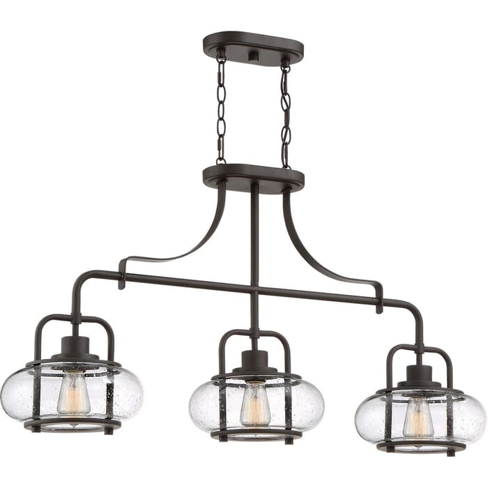 Quoizel Trilogy 3-Light 38" Kitchen Island Light in Old Bronze Quoizel Trilogy 3-Light 38" Kitchen Island Light in Old Bronze