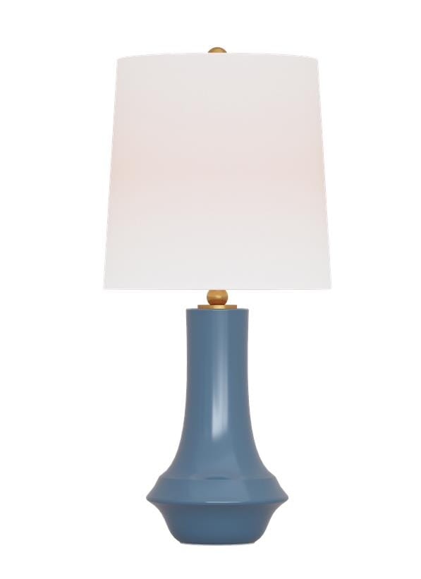 Visual Comfort Studio Jenna Table Lamp in Lucent Aqua by Thomas O Brien