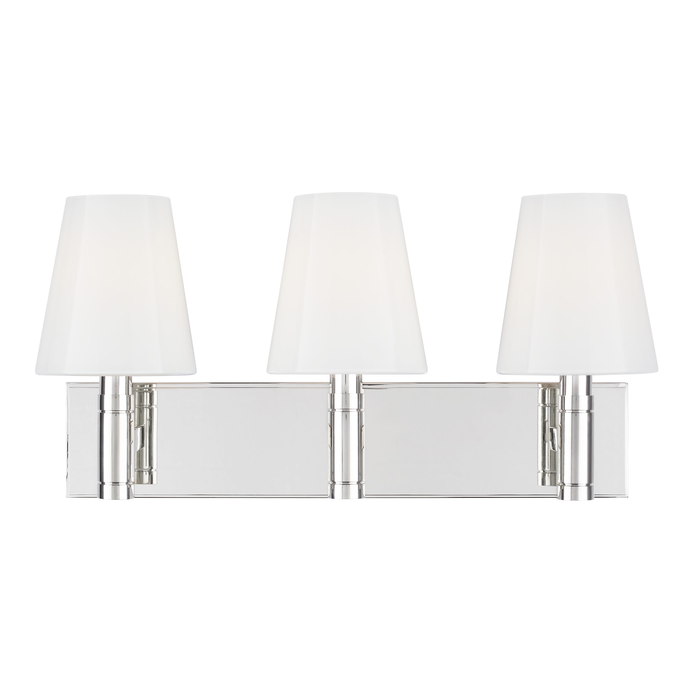 Generation Lighting Beckham Classic 3-Light Bathroom Vanity Light in Polished Nickel by Thomas O'Brien