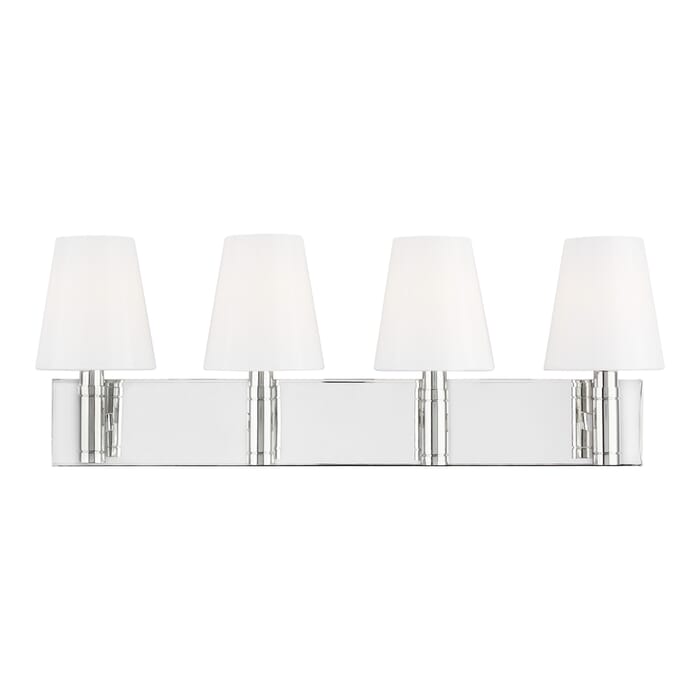 Generation Lighting Beckham Classic 4-Light Bathroom Vanity Light in Polished Nickel by Thomas O'Brien Generation Lighting Beckham Classic 4-Light Bathroom Vanity Light in Polished Nickel by Thomas O'Brien