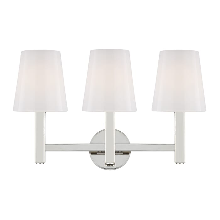 Generation Lighting Logan 3-Light Bathroom Vanity Light in Polished Nickel by Thomas O'Brien Generation Lighting Logan 3-Light Bathroom Vanity Light in Polished Nickel by Thomas O'Brien