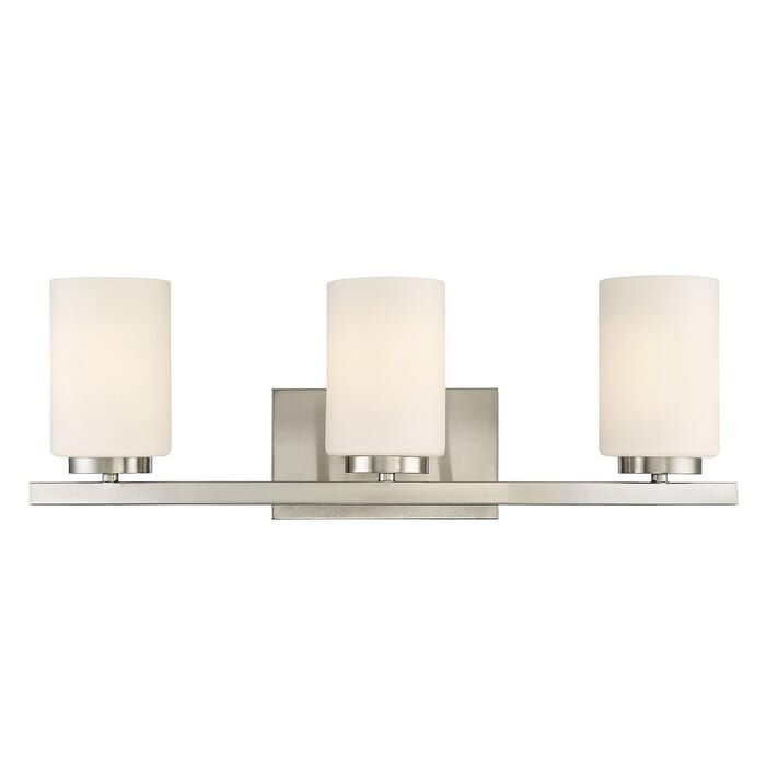 Trade Winds Kingston 3-Light Bathroom Vanity Light in Brushed Nickel Trade Winds Kingston 3-Light Bathroom Vanity Light in Brushed Nickel