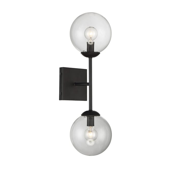 Trade Winds Angie 2-Light Wall Sconce in Black Trade Winds Angie 2-Light Wall Sconce in Black