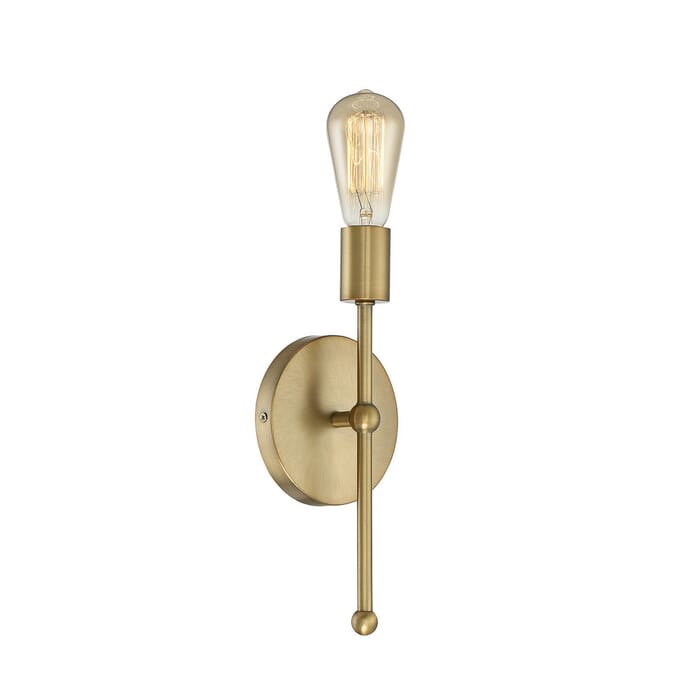 Trade Winds Lighting 1-Light Wall Sconce In Warm Brass Trade Winds Lighting 1-Light Wall Sconce In Warm Brass