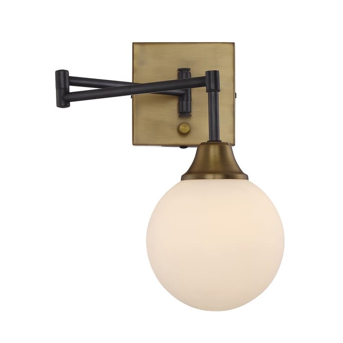 Trade Winds Retro 1-Light Swing-Arm Sconce in English Bronze with Warm Brass Trade Winds Retro 1-Light Swing-Arm Sconce in English Bronze with Warm Brass