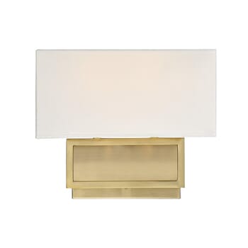 Trade Winds Rectangle 2-Light Wall Sconce in Natural Brass