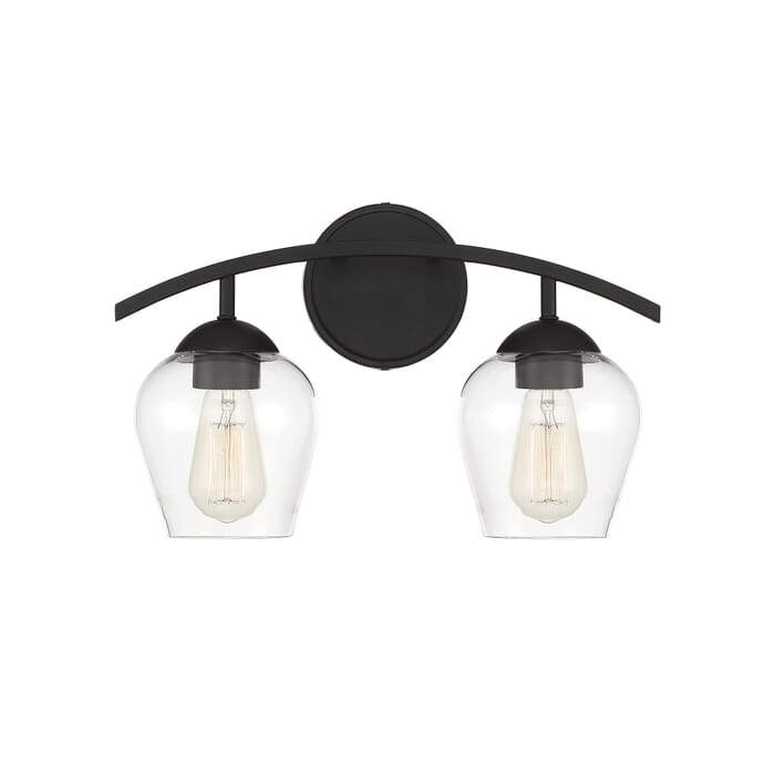 Trade Winds Hannah 2-Light Bathroom Vanity Light in Matte Black Trade Winds Hannah 2-Light Bathroom Vanity Light in Matte Black
