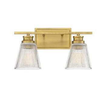 Trade Winds Fairhaven 2-Light Bathroom Vanity Light in Natural Brass