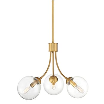 Trade Winds Trinity 3-Light Chandelier in Natural Brass