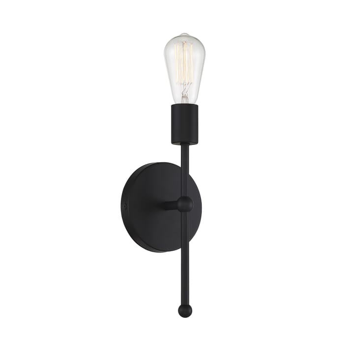 Trade Winds Lighting 1-Light Wall Sconce In Matte Black Trade Winds Lighting 1-Light Wall Sconce In Matte Black