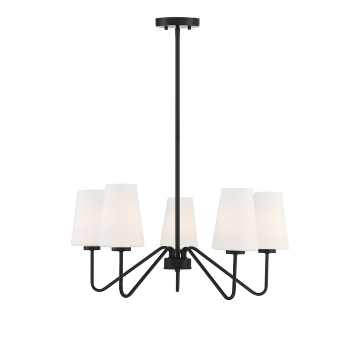 Trade Winds Lighting 5-Light Chandelier In Matte Black Trade Winds Lighting 5-Light Chandelier In Matte Black