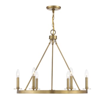 Trade Winds May 6-Light Chandelier in Natural Brass