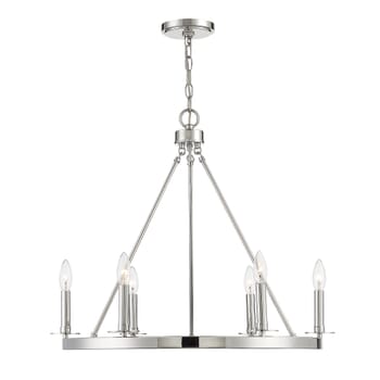 Trade Winds May 6-Light Chandelier in Polished Nickel