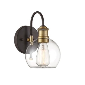 Trade Winds 10" Outdoor Wall Light in Oil Rubbed Bronze With Brass Accents