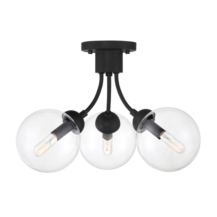 Trade Winds Lighting 3-Light Ceiling Light In Matte Black Trade Winds Lighting 3-Light Ceiling Light In Matte Black