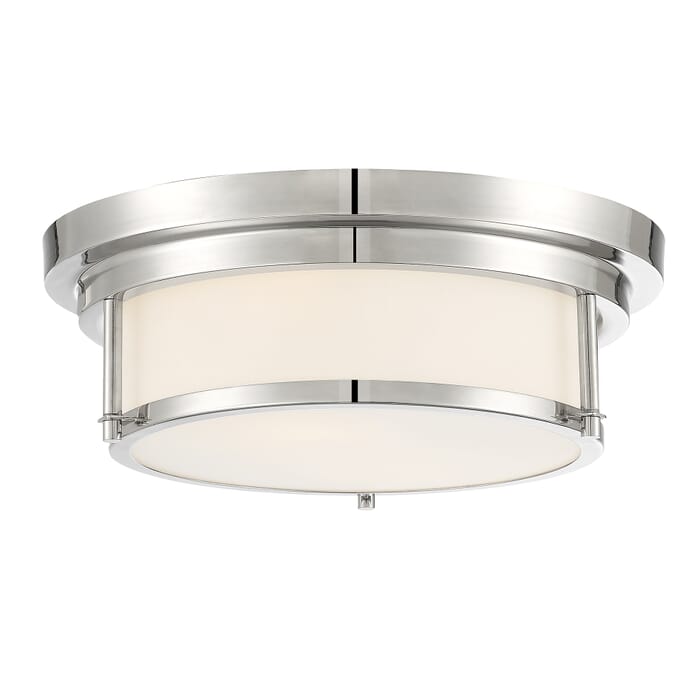 Trade Winds Lighting 2-Light Ceiling Light In Polished Nickel Trade Winds Lighting 2-Light Ceiling Light In Polished Nickel