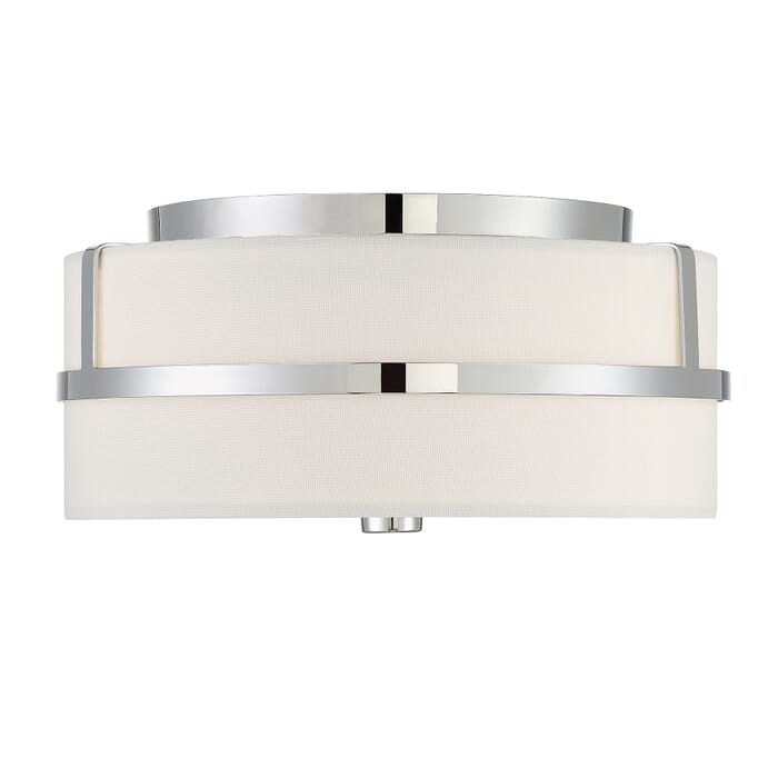 Meridian Irving 2-Light Flush Mount Ceiling Light in Polished Nickel Meridian Irving 2-Light Flush Mount Ceiling Light in Polished Nickel