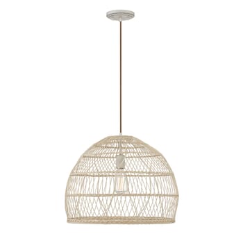 Trade Winds Lighting 1-Light Pendant Light In Natural Rattan With A Matching Socket