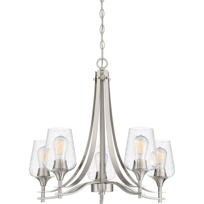 Quoizel Towne 5-Light 23" Transitional Chandelier in Brushed Nickel Quoizel Towne 5-Light 23" Transitional Chandelier in Brushed Nickel