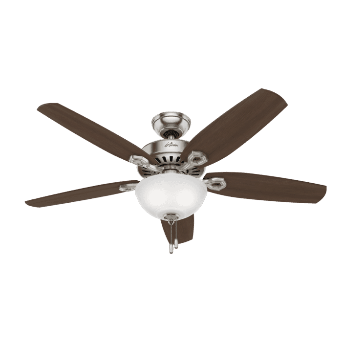 Hunter Builder Deluxe 2-Light 52" Indoor Ceiling Fan in Brushed Nickel