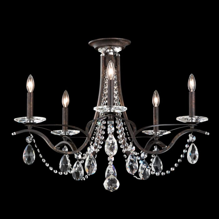 Schonbek Vesca 5-Light Ceiling Light in Heirloom Bronze with Clear Heritage Crystals Schonbek Vesca 5-Light Ceiling Light in Heirloom Bronze with Clear Heritage Crystals