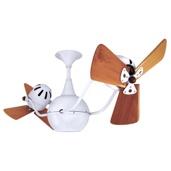 Vent-Bettina 3-Speed AC 44" Ceiling Fan in Gloss White with Mahogany blades Vent-Bettina 3-Speed AC 44" Ceiling Fan in Gloss White with Mahogany blades