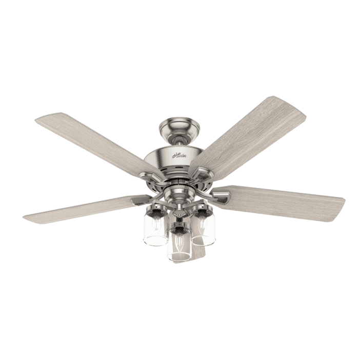 Hunter Devon Park 3-Light 52" Indoor Ceiling Fan in Brushed Nickel Hunter Devon Park 3-Light 52" Indoor Ceiling Fan in Brushed Nickel