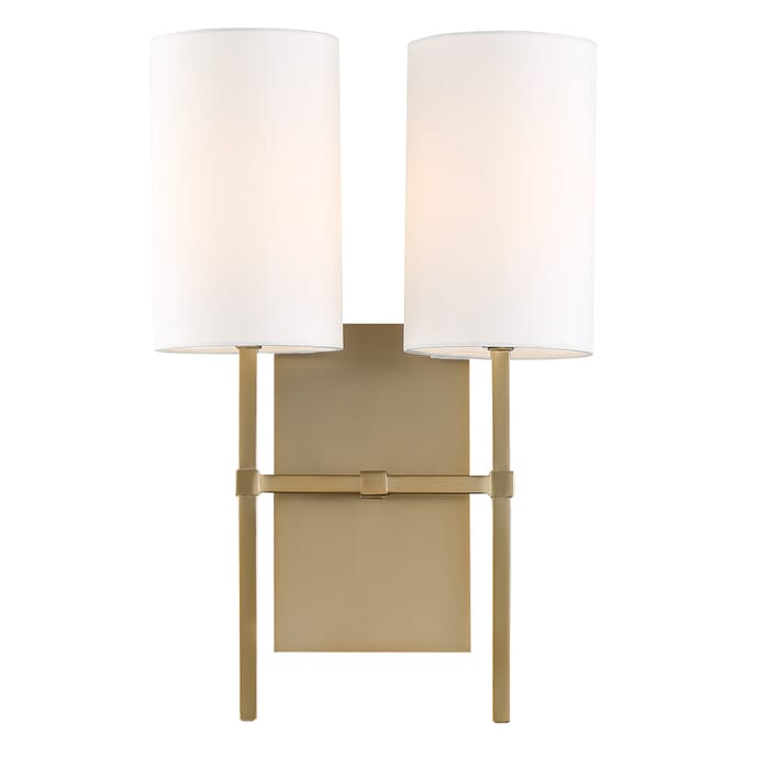 Crystorama Veronica 2-Light 17" Wall Sconce in Aged Brass Crystorama Veronica 2-Light 17" Wall Sconce in Aged Brass