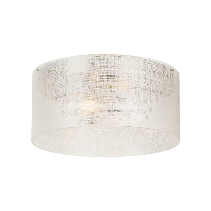 Tech Vetra 13" Ceiling Light in Satin Nickel and Linen Tech Vetra 13" Ceiling Light in Satin Nickel and Linen