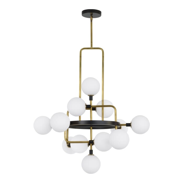 Tech Viaggio 12-Light 3000K LED Chandelier in Opal/Brass Tech Viaggio 12-Light 3000K LED Chandelier in Opal/Brass