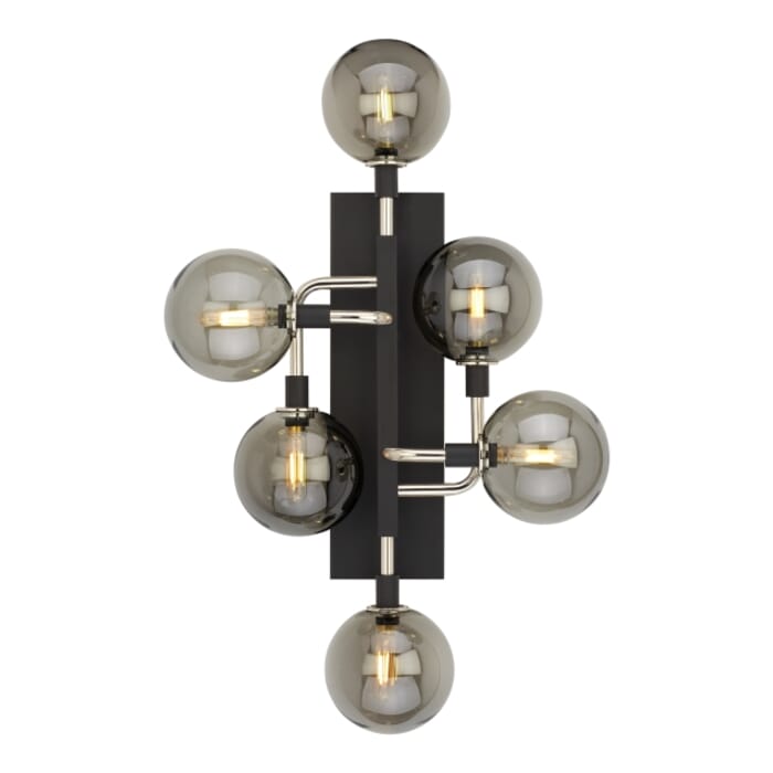 Tech Viaggio 27" Wall Sconce in Smoke/Polished Nickel Tech Viaggio 27" Wall Sconce in Smoke/Polished Nickel