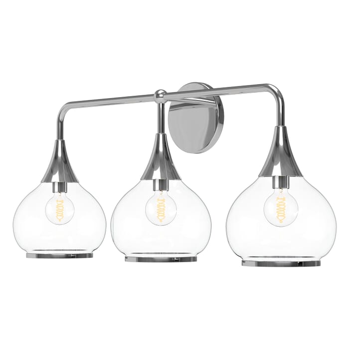 Hazel 3-Light Bathroom Vanity Light in Chrome Hazel 3-Light Bathroom Vanity Light in Chrome