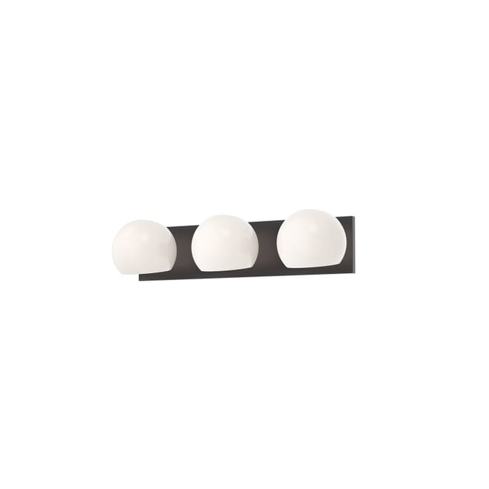 Willow 3-Light Bathroom Vanity Light in Matte Black with Opal Glass Willow 3-Light Bathroom Vanity Light in Matte Black with Opal Glass