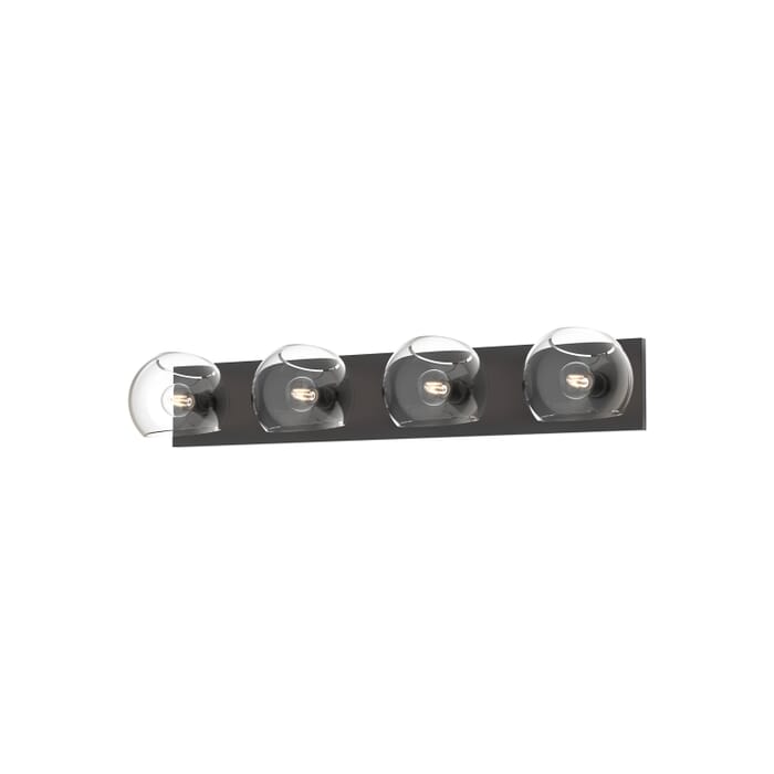 Willow 4-Light Bathroom Vanity Light in Matte Black with Clear Glass Willow 4-Light Bathroom Vanity Light in Matte Black with Clear Glass