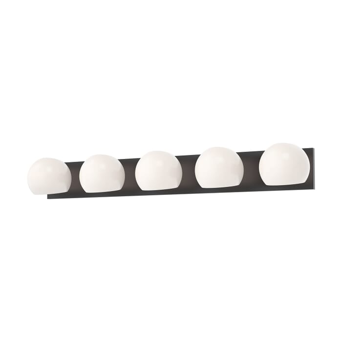 Willow 5-Light Bathroom Vanity Light in Matte Black with Opal Glass Willow 5-Light Bathroom Vanity Light in Matte Black with Opal Glass