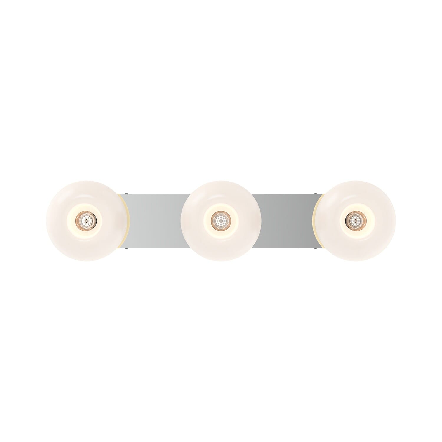 Chrome Opal Glass Three Light Vanity from the Samar Collection