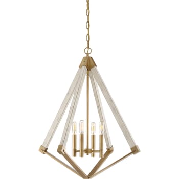 Quoizel Viewpoint 4-Light 28" Transitional Chandelier in Weathered Brass
